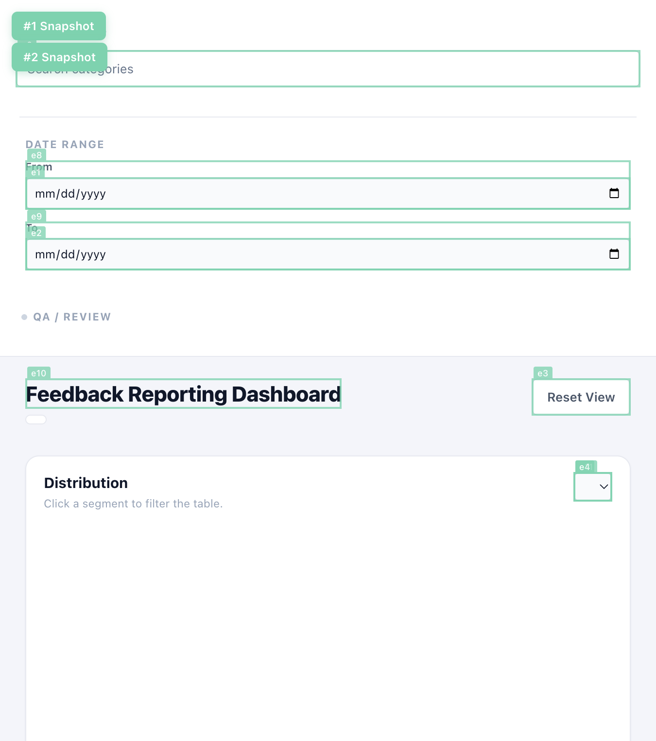Feedback reporting dashboard screenshot